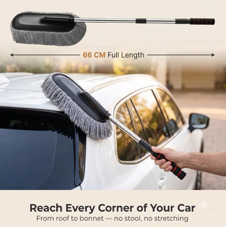 Microfiber Car Duster with Steel Extendable Handle (Pack of 1)